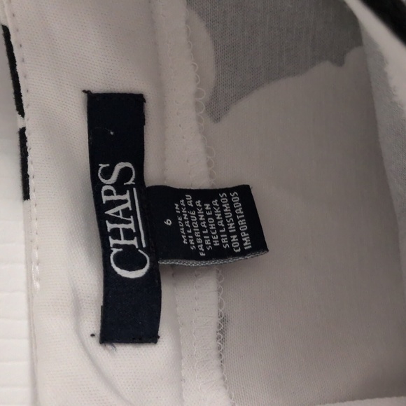 Chaps Black & White Sleeveless Floral Dress - 6 - Picture 3 of 6